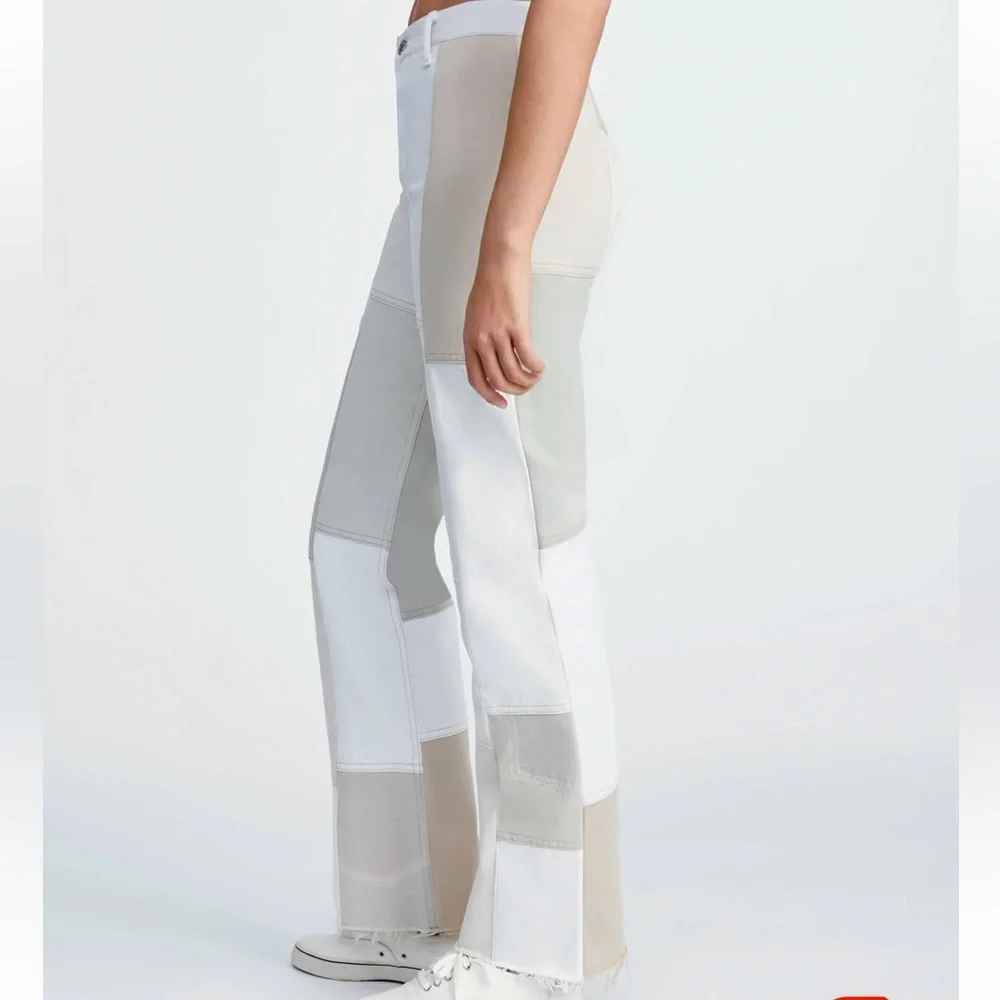 REDONE Beige Levi’s 70s Patched Wide Leg Pants Size 26 - Picture 4 of 7